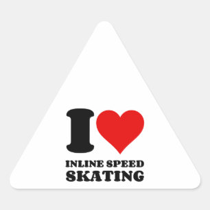 ICH LIEBE INLINE-SPEEDSKATING ICH HERZ DREIECKIGER AUFKLEBER