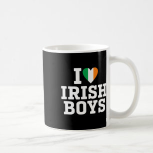 Ich liebe irische Jungen Irland Flagge Herz St. Pa Kaffeetasse