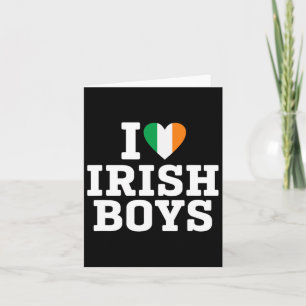 Ich liebe irische Jungen Irland Flagge Herz St Pat Karte