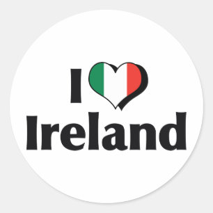 Ich liebe Irland-Flagge Runder Aufkleber
