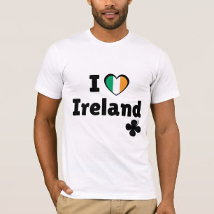 Ich liebe Irland Irische Flagge Herz und Shamrock  T-Shirt