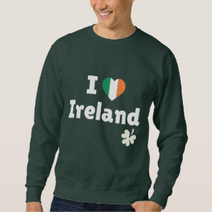 Ich liebe Irland - Irisches Flaggenherz & Kleeblat Sweatshirt