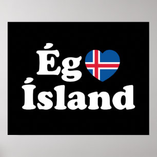 Ich liebe Island [Ég Elska Ísland] Isländisch Poster