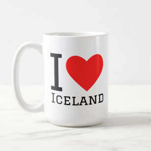 Ich liebe Island Quadrat-Aufkleber Kaffeetasse