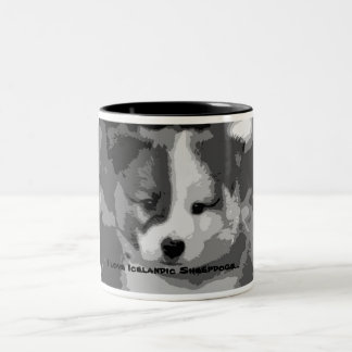 Ich Liebe isländische Schafhunde... Zweifarbige Tasse