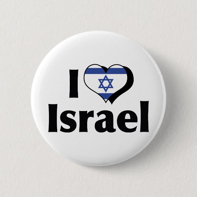 Ich liebe Israel-Flagge Button (Vorderseite)