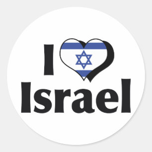 Ich liebe Israel-Flagge Runder Aufkleber
