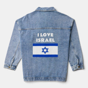 Ich liebe Israel Israelische Flagge Pro-Israel Jeansjacke