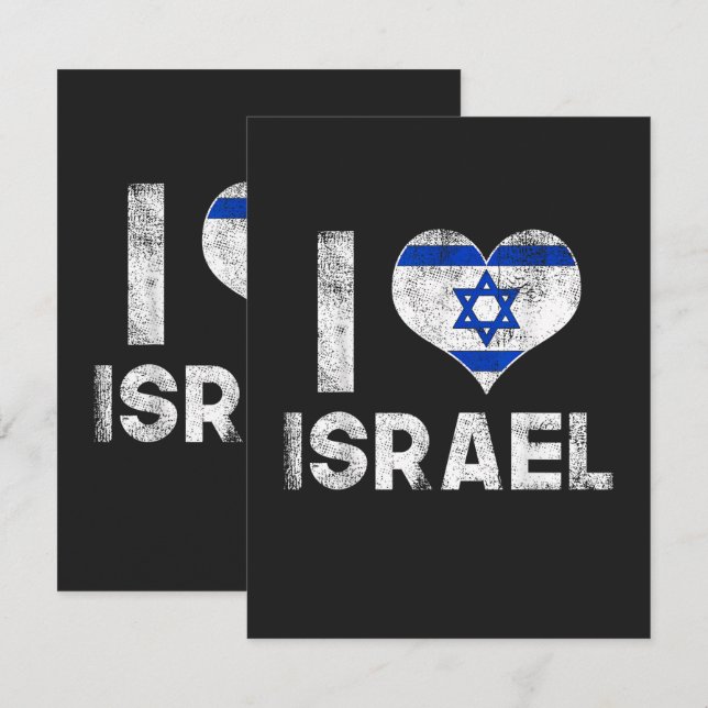 Ich liebe Israel Karte (Vorne/Hinten)
