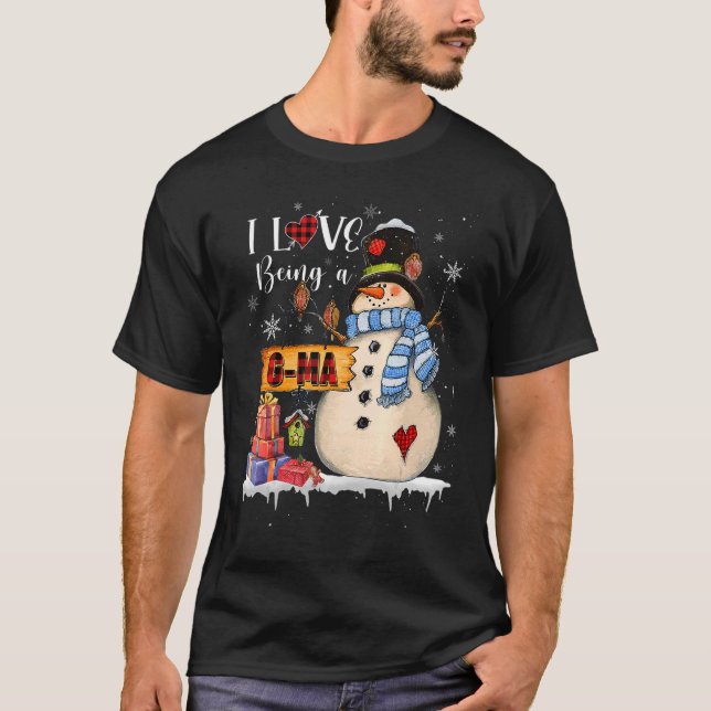 Ich Liebe ist ein G ma Snowman Xmas Weihnachtsfami T-Shirt (Vorderseite)