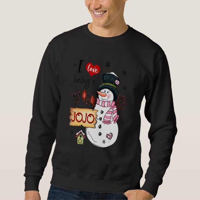 Ich Liebe ist ein Jojo Snowman Weihnachten Weihnac Sweatshirt (Vorderseite)