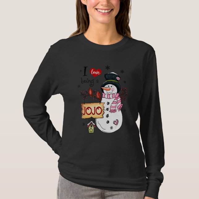 Ich Liebe ist ein Jojo Snowman Weihnachten Weihnac T-Shirt (Vorderseite)