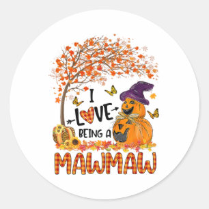 Ich Liebe ist ein Mawmaw Fall Pumpkin Halloween Co Runder Aufkleber