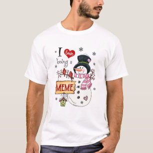 Ich Liebe ist ein Meme Snowman Weihnachten Funny X T-Shirt