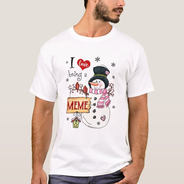 Ich Liebe ist ein Meme Snowman Weihnachten Funny X T-Shirt (Vorderseite)