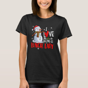 Ich Liebe ist ein Mittagessen Lady Snowman Weihnac T-Shirt