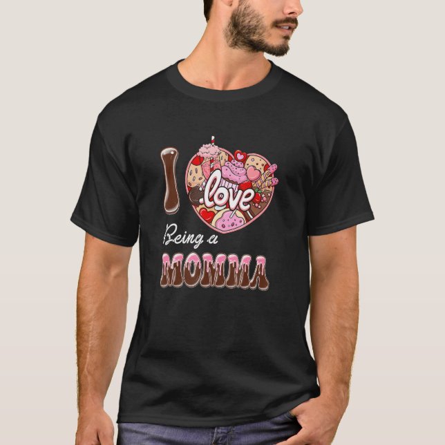 Ich Liebe ist ein Momma Heart Happy Valentine's Da T-Shirt (Vorderseite)