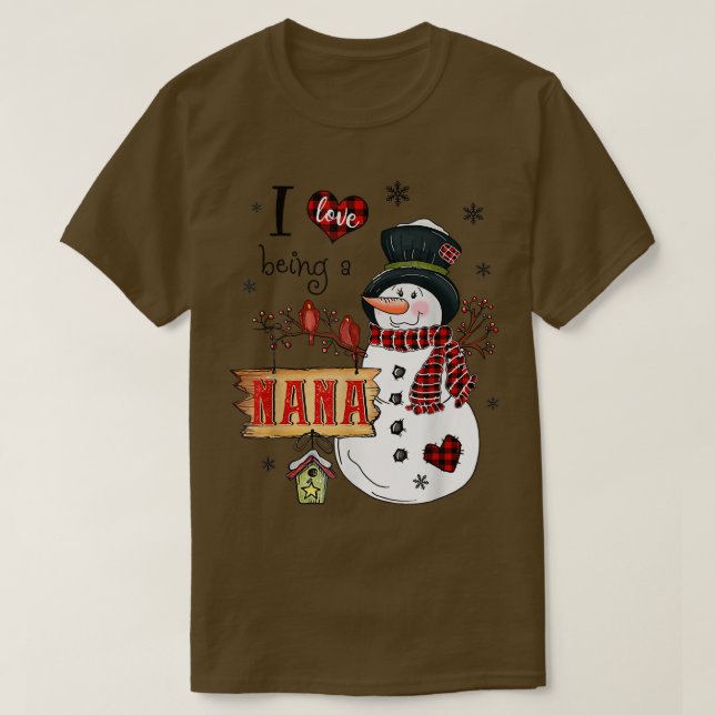 Ich Liebe ist ein Nana Snowman Weihnachten Funny X T-Shirt (Design vorne)