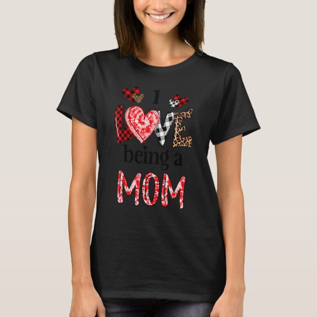 Ich Liebe ist eine Mama Leopard glücklichen Mutter T-Shirt (Vorderseite)