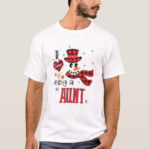 Ich Liebe ist eine Tante Snowman Funny Familie Wei T-Shirt