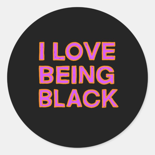 Ich Liebe ist schwarzer Sticker (Vorderseite)