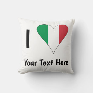 Ich liebe (Italien-Flagge-Herz) Ihren Text Kissen