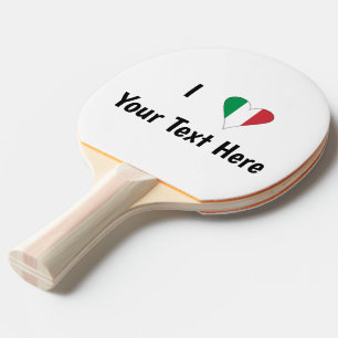 Ich Liebe (Italien-Flagge Herz) Ihren Text Tischtennis Schläger