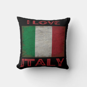 ICH LIEBE ITALIEN, ITALIENISCHE FLAGGE KISSEN