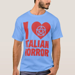 Ich liebe italienischen Horror-Herzpentagramm Grus T-Shirt