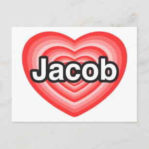 Ich Liebe Jacob. Ich Liebe dir Jakob. Herz Postkarte