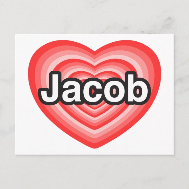 Ich Liebe Jacob. Ich Liebe dir Jakob. Herz Postkarte (Vorderseite)
