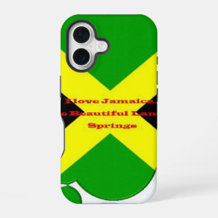 Ich liebe Jamaika Fette Flaggentypografie Kunst iPhone 16 Hülle