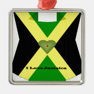 Ich Liebe Jamaika haben einen schönen Tag und eine Silbernes Ornament
