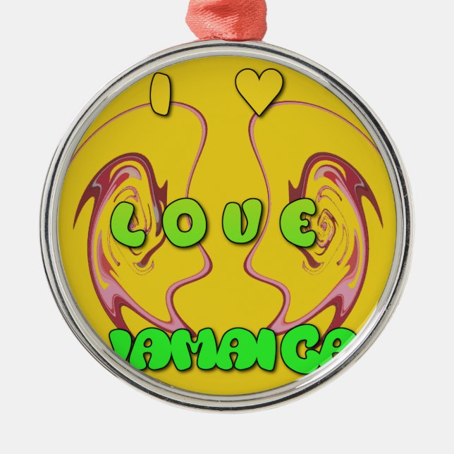 Ich Liebe Jamaika Ornament Aus Metall (Vorne)