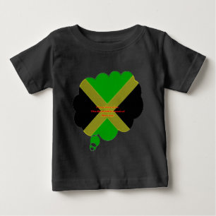 Ich liebe Jamaika Text auf Flagge Kunst Druck Baby T-shirt