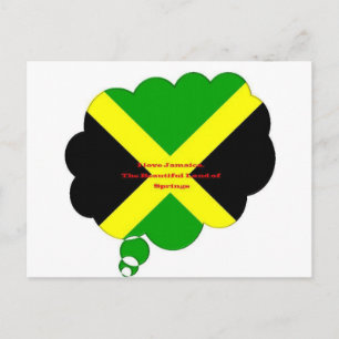 Ich liebe Jamaika Text auf Flagge Kunst Druck Postkarte