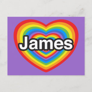 Ich Liebe James. Ich Liebe dir James. Herz Postkarte