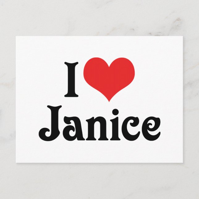 Ich liebe Janice Postkarte (Vorderseite)