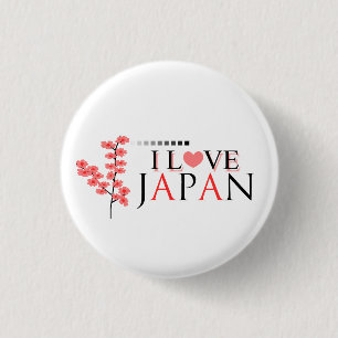 "Ich Liebe Japan" Entwurf für Japan-Liebhaber Button