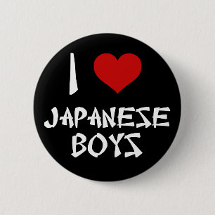 Ich Liebe japanische Jungs Button