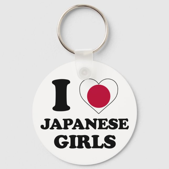 Ich Liebe japanische Mädchen Schlüsselanhänger (Vorderseite)