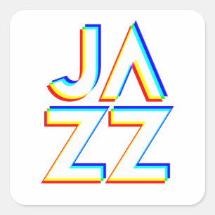 Ich liebe Jazz Quadratischer Aufkleber