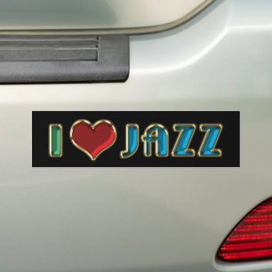 Ich liebe Jazz Stoßstangenaufkleber Autoaufkleber