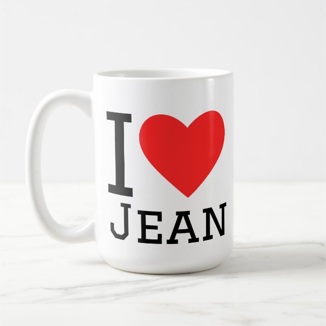 Ich liebe Jean Kaffeetasse (Links)
