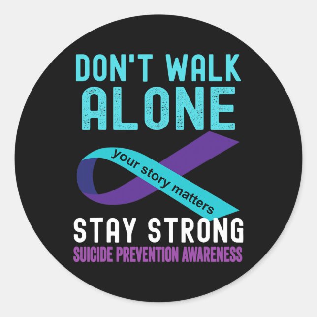 Ich Liebe Jemand, der Aquamarin lila Suizidprävent Runder Aufkleber (Vorderseite)