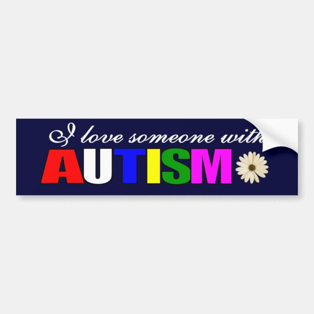 Ich Liebe jemand, der Autismus hat Autoaufkleber (Vorne)