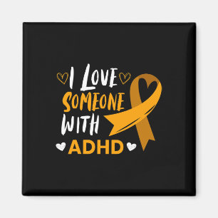 Ich Liebe jemand mit adhd Ribbon Awareness Mental Magnet