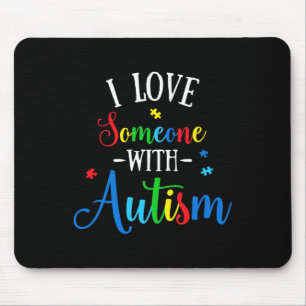 Ich Liebe jemand mit Autismus Bewusstsein Männer F Mousepad