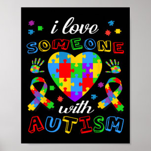 Ich Liebe jemand mit Autismus Bewusstsein Männer F Poster