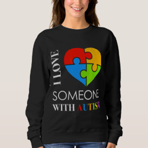 Ich Liebe jemand mit Autismus Puzzle Herz Autismus Sweatshirt